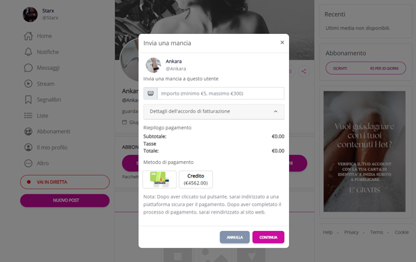 Richiedi le tue mance, riceverle è facile!